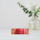 Florist - Rosa blaue Rose Mini Visitenkarte (Stehend Vorderseite)