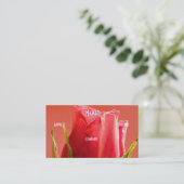 Florist - Rosa blaue Rose Visitenkarte (Stehend Vorderseite)