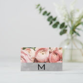 Florist | Rosa Blume Wasserfarbblock Visitenkarte (Stehend Vorderseite)