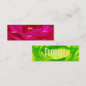 Florist - rosa grüne Rose Mini Visitenkarte (Vorne/Hinten)