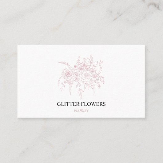Florist Rose Gold Visitenkarte (Vorderseite)