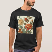 Florist Roses Pattern Illustration Flowers Leaf Wo T-Shirt (Vorderseite)