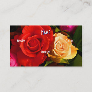 Florist - Rotes Gelbes Rose Visitenkarte
