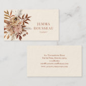 Florist Rustic Boho Floral Business Card Visitenkarte (Vorne/Hinten)