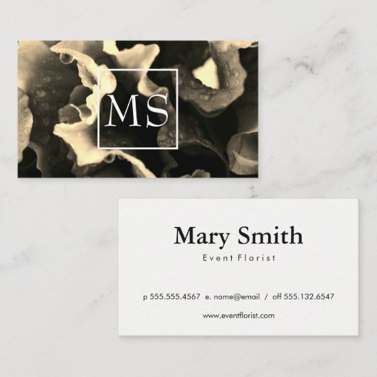 Florist (Sepia) Visitenkarte (Vorne/Hinten)