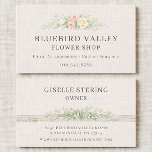 Florist Shabby Chic Leinen Land Visitenkarte