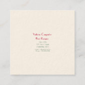 Florist Shop Lilies Quadratische Visitenkarte (Rückseite)