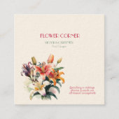 Florist Shop Lilies Quadratische Visitenkarte (Vorderseite)