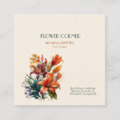 Florist Shop Lilies Quadratische Visitenkarte (Vorderseite)