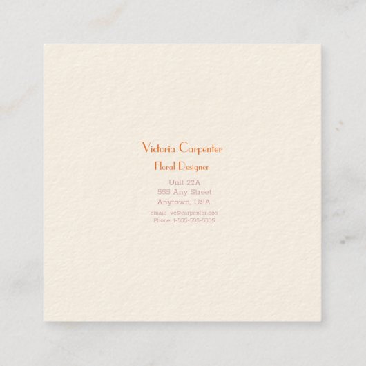 Florist Shop Lilies Quadratische Visitenkarte (Rückseite)