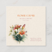 Florist Shop Lilies Quadratische Visitenkarte (Vorderseite)