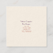 Florist Shop Peonies Quadratische Visitenkarte (Rückseite)