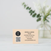 Florist Social Media QR Code Floral Elegant Visitenkarte (Stehend Vorderseite)