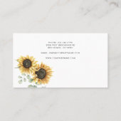 Florist Sonnenblume Eukalyptus Greenery Visitenkarte (Rückseite)