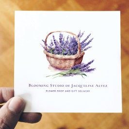 Florist Watercolor Lavender Elegante Quadratische Visitenkarte