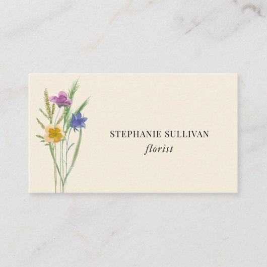 Florist Wildblume Business Card Visitenkarte (Vorderseite)