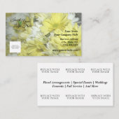 Florist Yellow Daisies Business Card Visitenkarte (Vorne/Hinten)