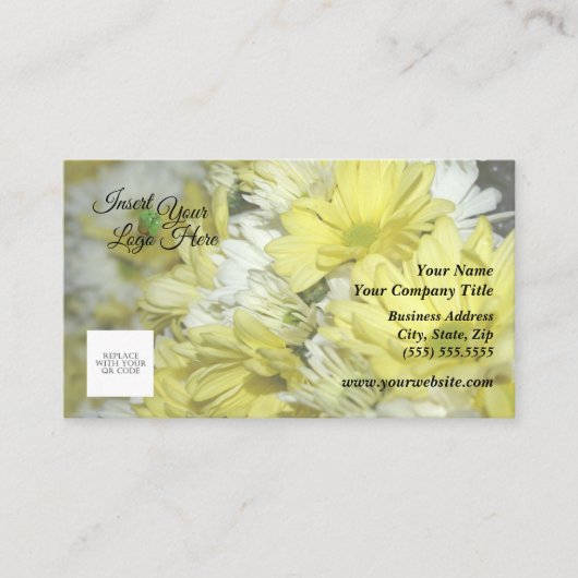Florist Yellow Daisies Business Card Visitenkarte (Vorderseite)