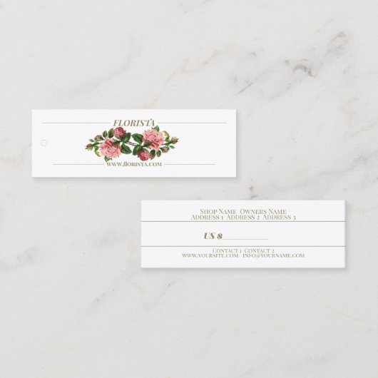Florista - Preis-Tag, Visitenkarte (Vorne/Hinten)