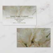 Floristen-Geschäfts-Karte - weiße Rosen Visitenkarte (Vorne/Hinten)