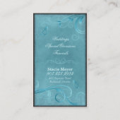 Floristen-Geschäfts-Karten-aquamariner blauer Visitenkarte (Rückseite)