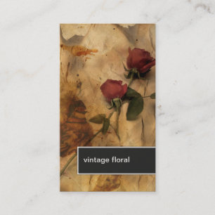 Floristen-Geschäftskarte Elegante Vintage-Rote Ros Visitenkarte