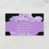 Floristen Pink Lila Blume Classic Black Visitenkarte (Rückseite)