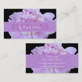 Floristen Pink Lila Blume Classic Black Visitenkarte (Vorne/Hinten)