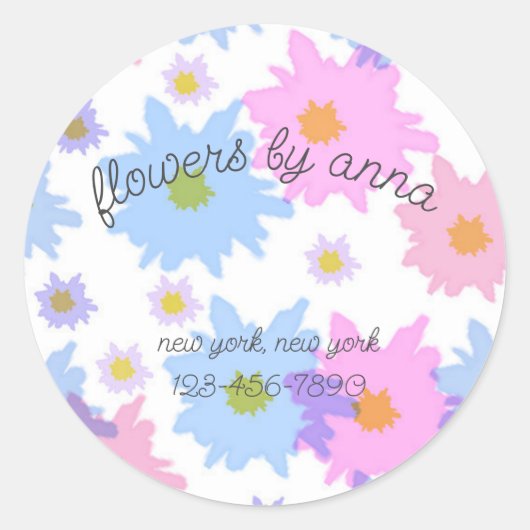 Floristenmarken für Blume Runder Aufkleber (Vorderseite)