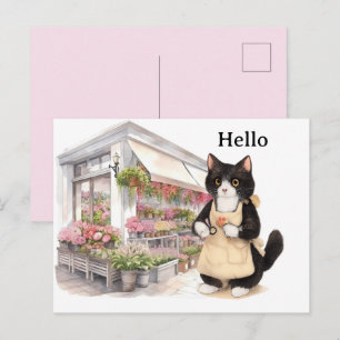 Floristin Katzenmutter Anzugkatzenliebhaber Hallo Postkarte