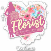 Floristische Blume mit Vintagem Gartendesign Aufkleber (Vorderseite)