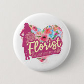 Floristische Blume mit Vintagem Gartendesign Button (Vorderseite)