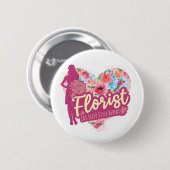 Floristische Blume mit Vintagem Gartendesign Button (Vorne & Hinten)