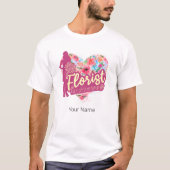 Floristische Blume mit Vintagem Gartendesign T-Shirt (Vorderseite)
