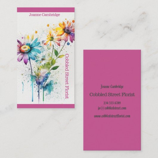 Floristische Visitenkarte. Stilvolle Blume. Visitenkarte (Vorne/Hinten)