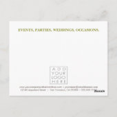 Floristisches Marketing für Hochzeiten Postkarte (Rückseite)