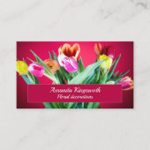 Floristisches Rot-Tulpen-Geschäft mit benutzerdefi Visitenkarte (Vorderseite)