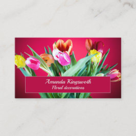 Floristisches Rot-Tulpen-Geschäft mit benutzerdefi Visitenkarte