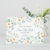 Florrahmen für gemischte Aquarellbilder Save The Date (Stehend Vorderseite)