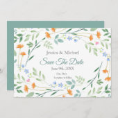 Florrahmen für gemischte Aquarellbilder Save The Date (Vorne/Hinten)