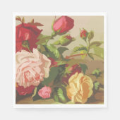 Florrosa Aquarellfarben Trend Rose Daisies Serviette (Vorderseite)