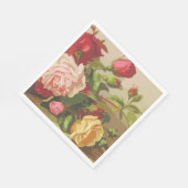 Florrosa Aquarellfarben Trend Rose Daisies Serviette (Ecke)