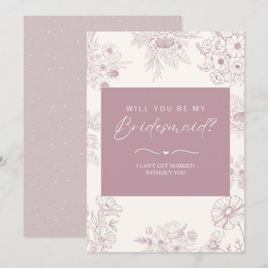 Florrosa Bridesmaid-Karte Feiertagskarte (Vorne/Hinten)