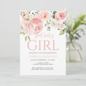 Florrosa gelbe Dusche Kindermädchen Begrüßung Einladung (Stehend Vorderseite)