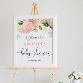 Florrosa goldfarbenes Mädchen Babydusche Begrüßung Poster