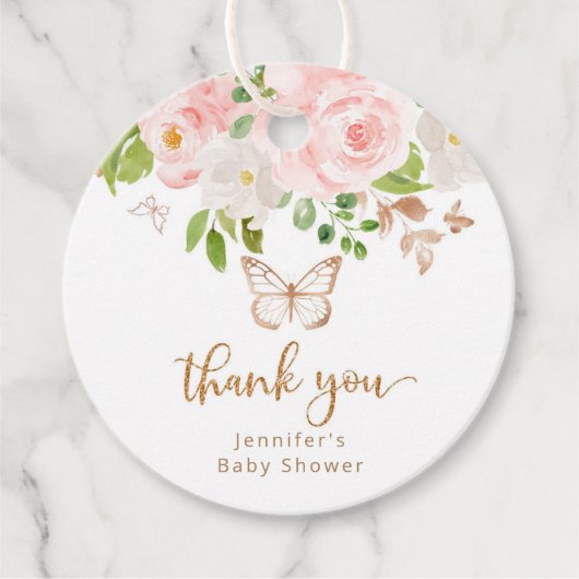 Florrosa Goldschmetterling vielen Dank Geschenkanhänger (Vorderseite)