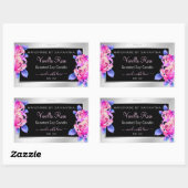 Florrosa Lila Silberverpackungsmarken Rechteckiger Aufkleber (Blatt)