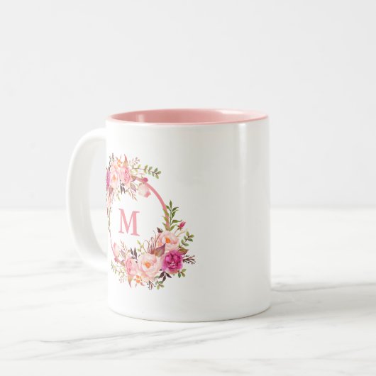 Florrosa Monogramm Zweifarbige Tasse (Vorderseite Links)
