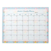 Florrosa Mushroom Light Blue Plane Name Notizblock (Vorderseite)