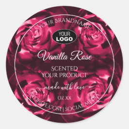 Florrosa Produktkennzeichnungen Rose Blume mit Log Runder Aufkleber